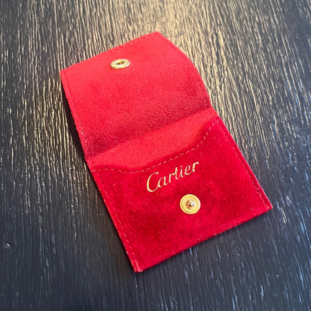 Authentic Cartier red travel jewelry pouch
